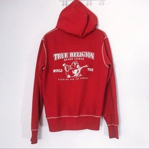 TRUE RELIGION CLASSIC FLOCKED BUDDHA ZIP UP HOODIE